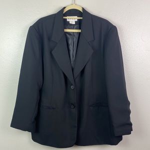 Joan Leslie | Plus Size Vintage Single Breasted Black Blazer 20W